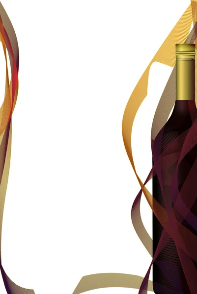 Ilustrované láhev vína. Nápojový lístek — Stock fotografie