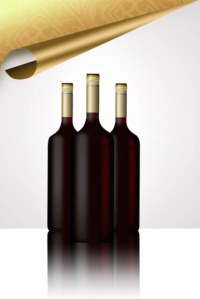 Wine bottles. drinks menu — Stock Photo, Image