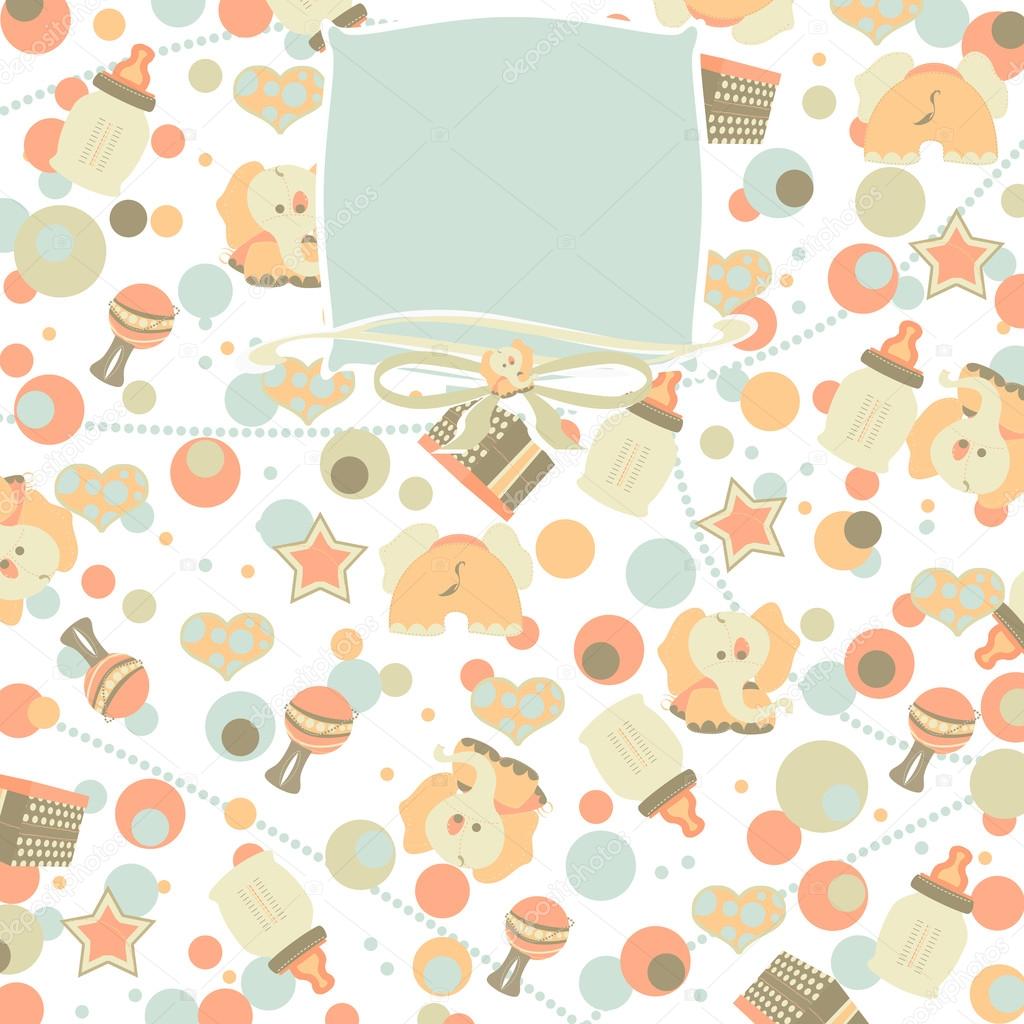 Retro Baby Girl Seamless Pattern Background