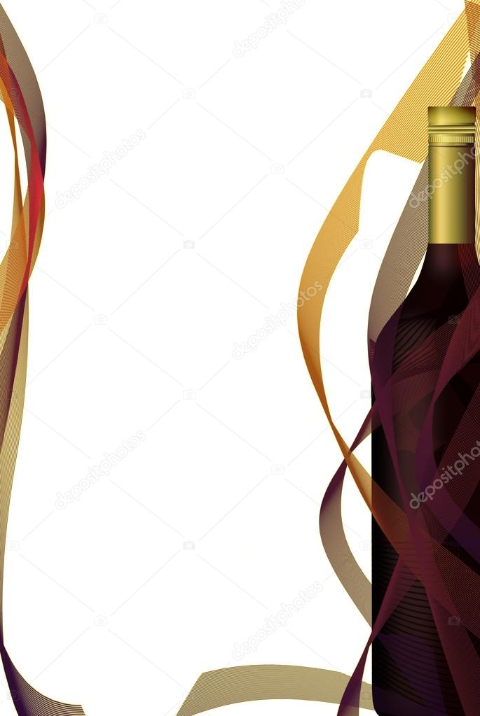 illustrated wine bottle. drinks menu