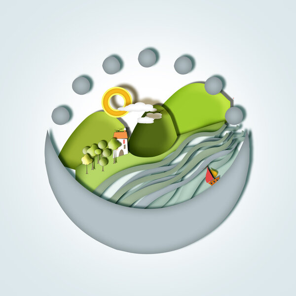 House in the mountains by the river