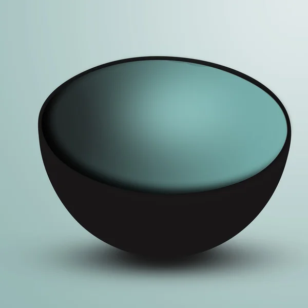 3D Blue Button semicircular — Stock Vector