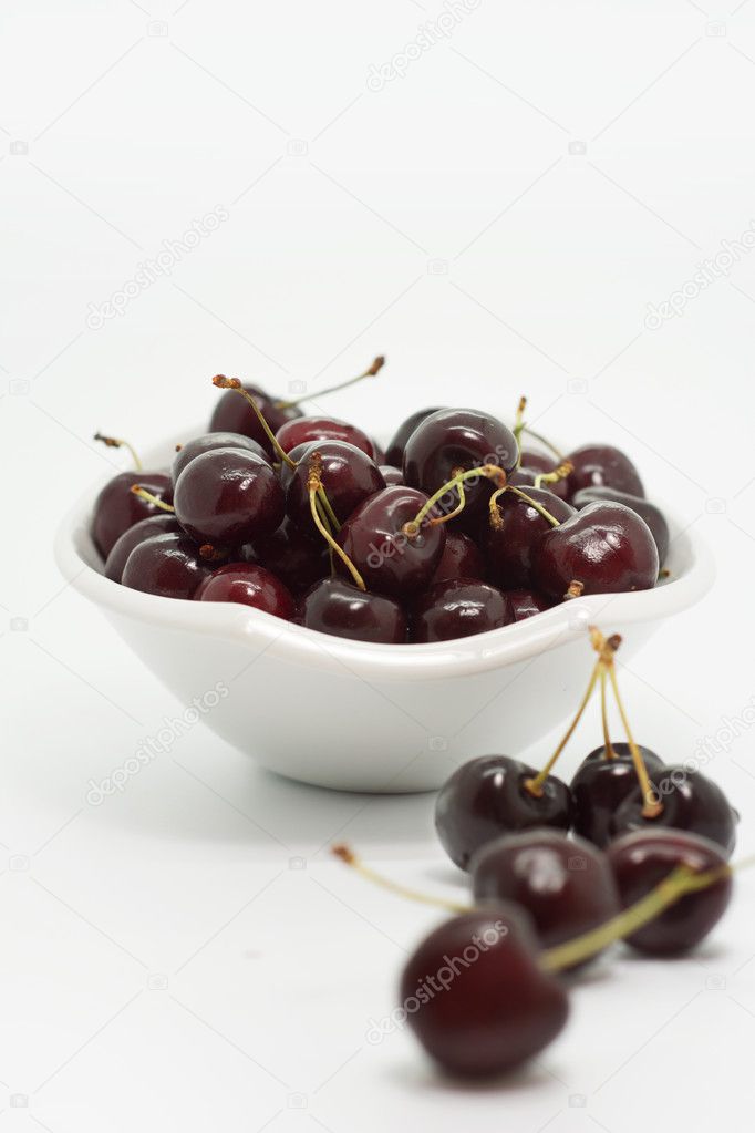 Bowl of cherries and nature