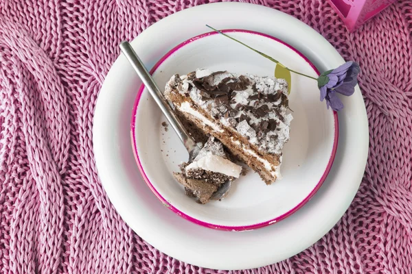 Chokladkaka. Musse och chantilly cream — Stockfoto