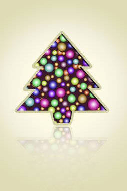 Noel kartı. ağaç ve topları