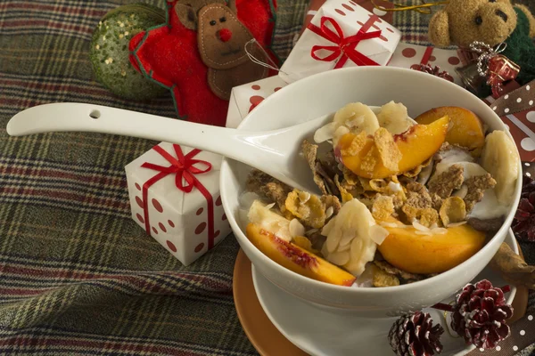 Christmas Breakfast cereals — Stock Photo, Image