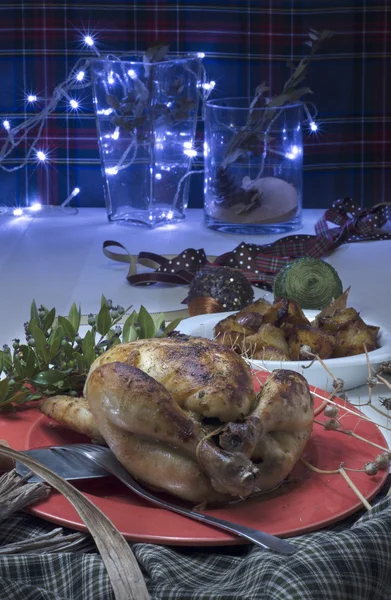 Christmas roast chicken — Stock Photo, Image