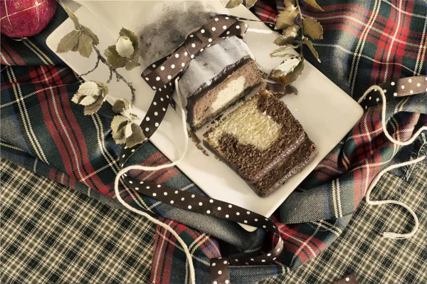 Marble cake Christmas — Stock Photo, Image