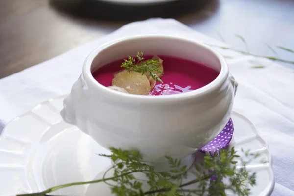 Sopa de crema de remolacha roja — Foto de Stock