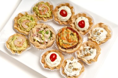 Tray of canapes clipart
