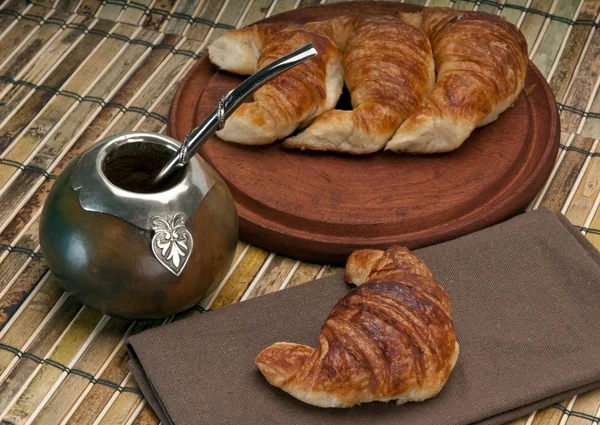 Mate- és croissant — Stock Fotó