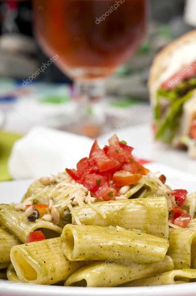 Pasta Salad and background.