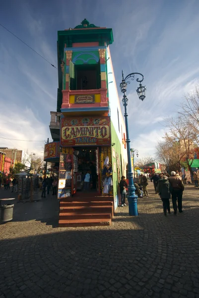 Esquina en la calle Caminito en La Boca — Foto de Stock