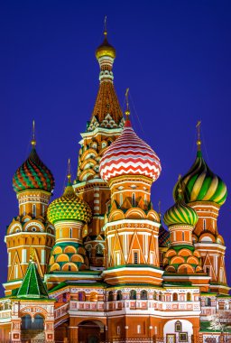 St. Basils Cathedral at night clipart