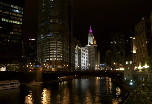 Vista do Rio Chicago na Avenida Wabash — Fotografia de Stock