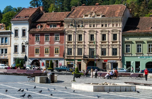 View of the Piata Sfatului in Brasov — Stock Photo, Image