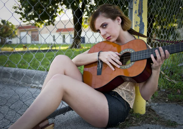 Playing guitar — Stock Photo, Image