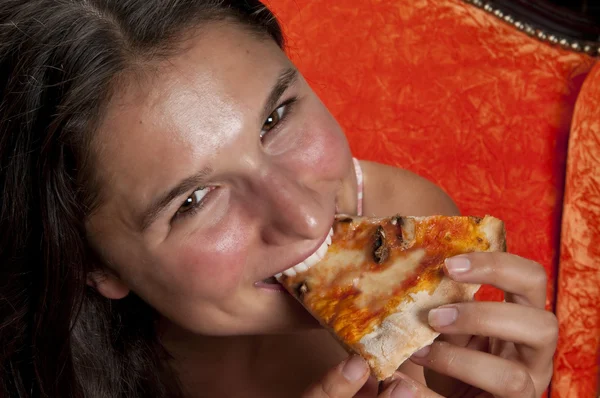 Hungry of pizza — Stock Photo, Image