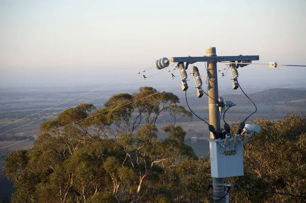 a pole top electricity transformer substation, concept of remote power distribution