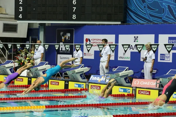 Comece durante a Copa do Mundo de natação — Fotografia de Stock