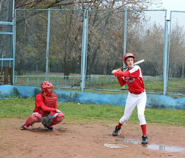 Equipe de beisebol no estádio — Fotografia de Stock