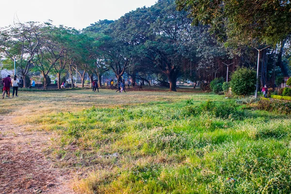 Kolhapur Indie Grudnia 2020 Malowniczy Widok Publiczny Ogród Lub Park — Zdjęcie stockowe