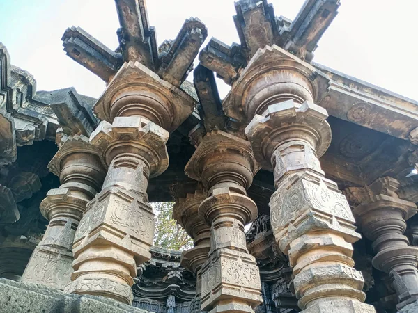 Stock Photo Exterior View Ancient Kopeshawar Mahadev Temple Pillar Beautiful — Stockfoto