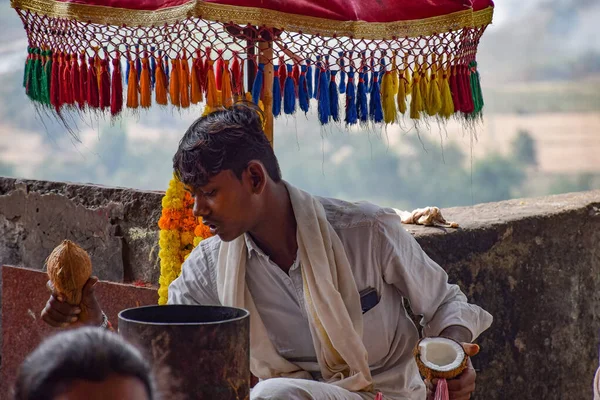 Yadgir India December 22Nd 2019 Stock Photo Indian Man Wearing — Stock Photo, Image