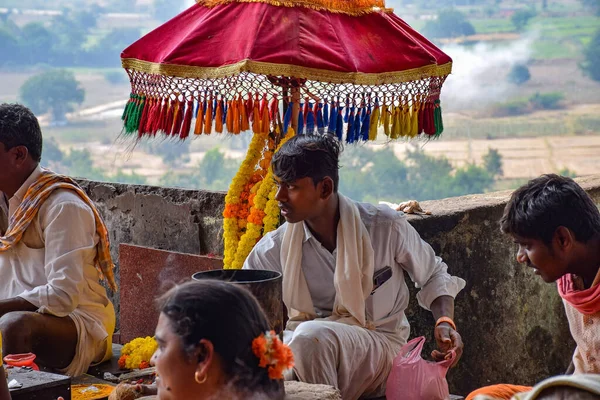 Yadgir India Грудня 2019 Stock Photo Індійця Білій Сорочці Шарфі — стокове фото