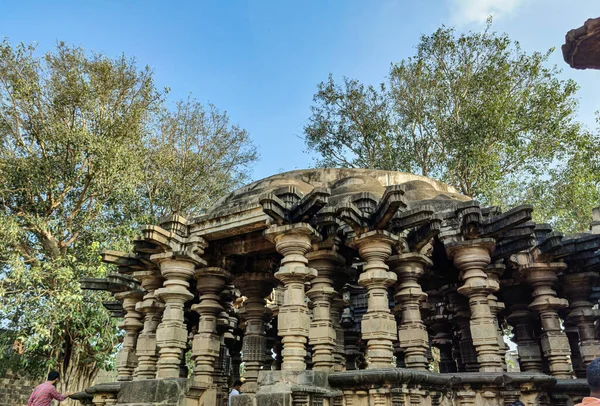 Vista Exterior Antigo Templo Kopeshwar Mahadev Khidrapur Maharashtra Índia Bela — Fotografia de Stock