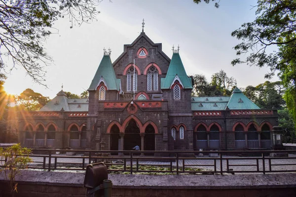 Exteriör Utsikt Över Gamla Populära Stadshuset Museibyggnad Dess Visade Inslag — Stockfoto