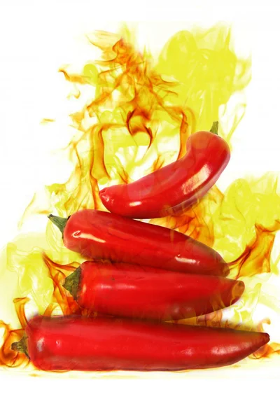 Paprika i lågor — Stock fotografie