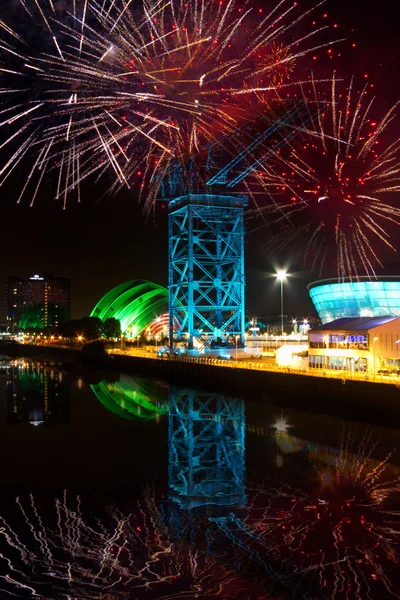 Glasgow night reflections — Stock Photo, Image