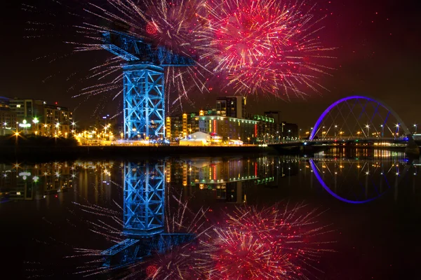 Glasgow night reflections — Stock Photo, Image