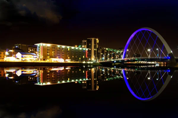 Reflexiones nocturnas de Glasgow Imagen de stock