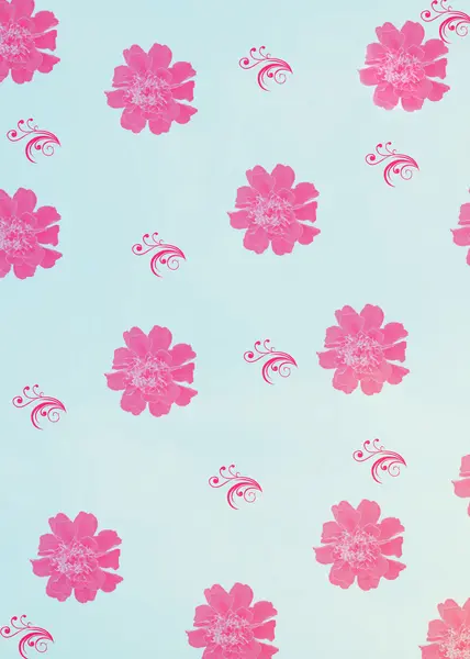 çiçekli mavi kağıt