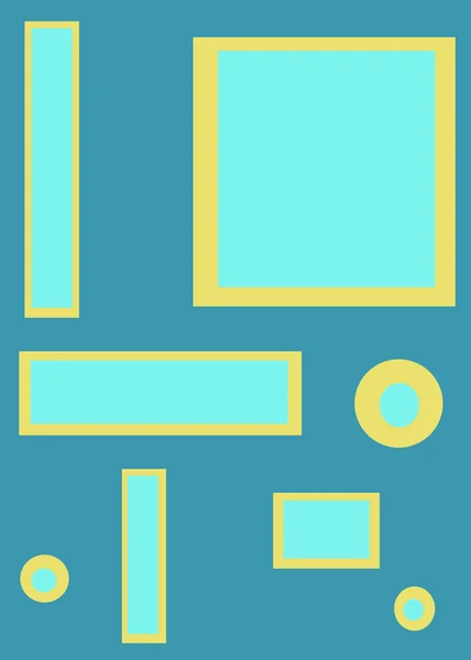 mavi bir arka plan üzerinde geometrik şekiller