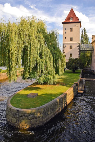 Old building in the water in Prague — Stock Photo, Image