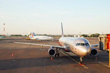 Havaalanı borispol Havaalanı ve bekleyen uçaklar