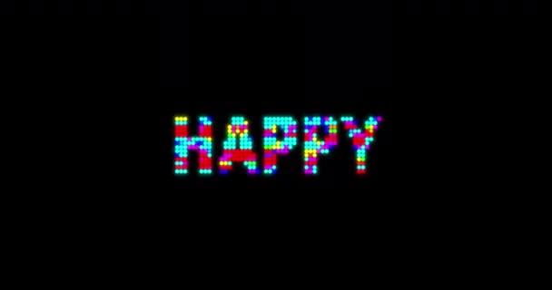 Happy New Year holiday animation. New year 4K resolution animation with glitch effect. — Stock Video