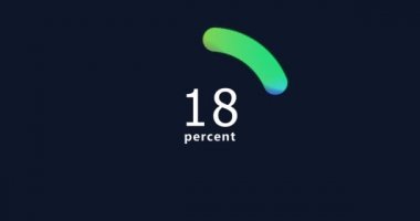 Donut turtası çizelgesi 2D animasyon. İstatistikler, artış, büyüme, artış. İş ve finans teması. 4K çözünürlük videosu % 90 elementli soyut pasta grafiği