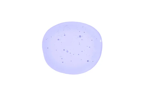 Klare transparente runde Spirale lila Gel Tropfen oder Abstrich isoliert auf weißem Hintergrund. Virenschutz oder Kosmetikkonzept. Serum-Textur. Trendy Banner mit 2022 Farbe des Jahres sehr peri — Stockfoto