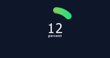 Donut turtası çizelgesi 2D animasyon. İstatistikler, artış, büyüme, artış. İş ve finans teması. 4K çözünürlük videosu % 60 elementli soyut turta grafiği