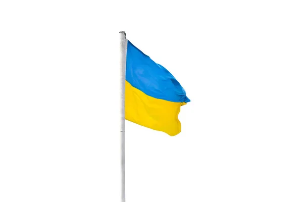 Flagge der Ukraine oder ukrainische Flagge isoliert auf weißem Hintergrund — Stockfoto