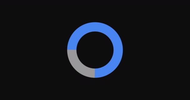 Blue, red, yellow and green Circle Loading loop out animation with dark background. Loading icon animation. 4K resolution video — ストック動画