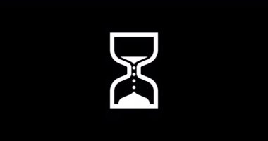 Hourglass Loading Cursor animation loop animation. Hourglass loader. 4K resolution animation on black background