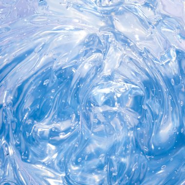 Şeffaf mavi ve beyaz eğimli jel arkaplan ya da açık mavi ışıklı desen. Jel mavisi arka plan Virüs koruması veya yüz nemlendirici kozmetik konsepti.