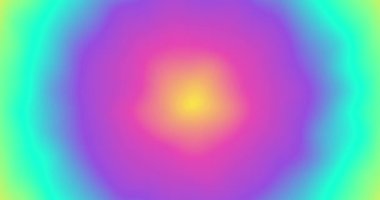 Mor, turkuaz, pembe, sarı ve beyaz renk dalgaları içeren soyut radyal boya renk gradyan arkaplanı. Kusursuz döngü video canlandırması