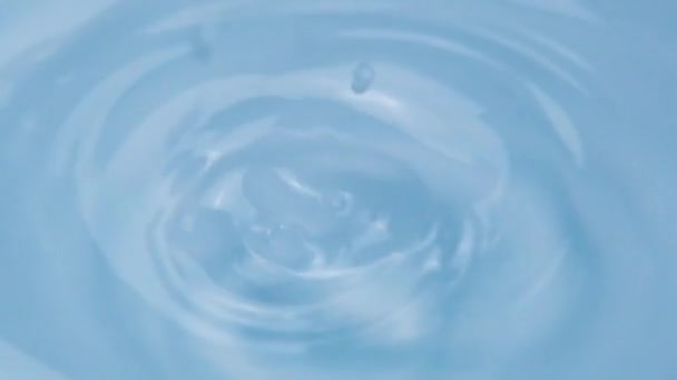 ビデオモックアップのための水のオーバーレイ効果の水滴と水のテクスチャのビューを閉じます 有機ブルードロップシャドウ光の波の屈折と因果効果 4K解像度ビデオバナー — ストック動画