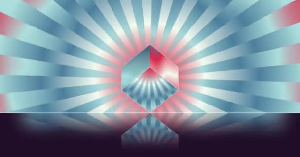 Abstract Mirror Cube Gradient Faces Rotating Mirror Retro Gradient Background — Stockvideo